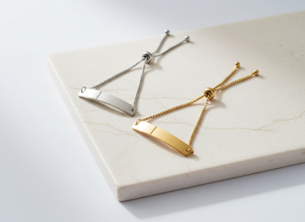Horizontal Rectangle Bar Bolo Bracelet