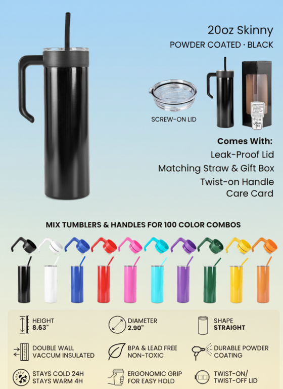 Tumbler, 20oz, Skinny
